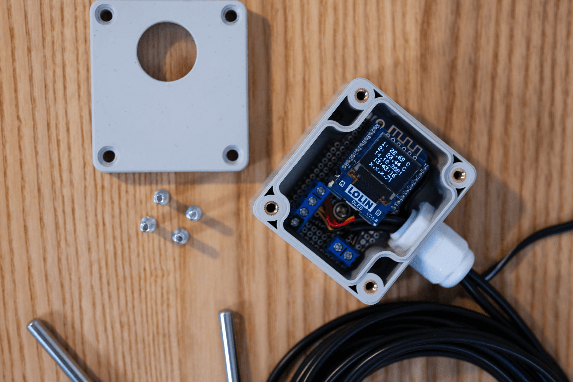 Inside view of the temparature sensor device.